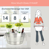 Anchored Beverage Tub Ribbed Dual Finish Insulated Stainless Steel
