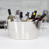 Anchored Double Walled Hammered Steel Beverage Tub