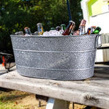 Aspen Hammered Beverage Tub with Natural Galvanized Finish